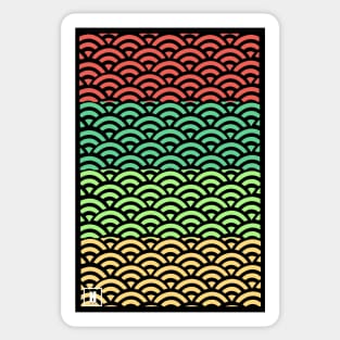 Retro Japanese Clouds Pattern RE:COLOR 17 Sticker